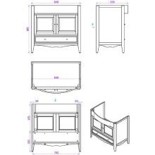Тумба с раковиной TW Veronica Nuovo 90 VER3090-B+AR864bix1 Bianco