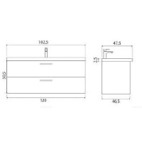 Тумба под раковину Creto Ares 120 10-1111B подвесная Beton