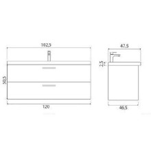 Тумба под раковину Creto Ares 120 10-1111B подвесная Beton