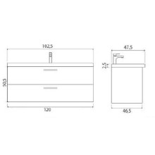 Тумба под раковину Creto Ares 120 10-1111W подвесная White