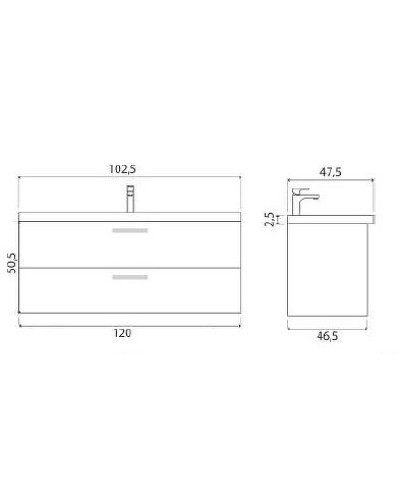 Тумба под раковину Creto Ares 120 10-1111W подвесная White