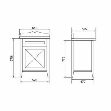 Тумба под раковину Creto Vetra 60 15-3193NL Орех