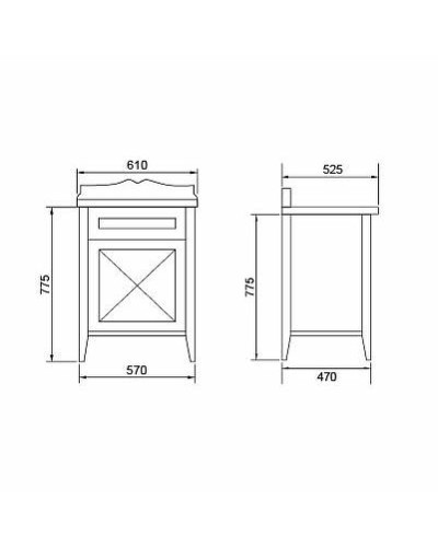 Тумба под раковину Creto Vetra 60 15-3193NL Орех
