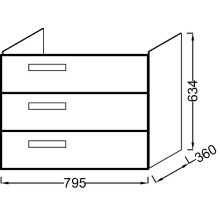 Тумба под раковину Jacob Delafon Rythmik 80 EB1308-E70 подвесная Арлингтонский дуб