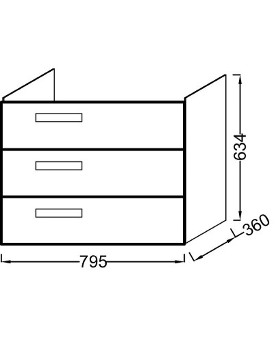 Тумба под раковину Jacob Delafon Rythmik 80 EB1308-E70 подвесная Арлингтонский дуб