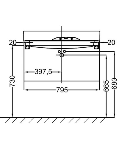 Тумба под раковину Jacob Delafon Rythmik 80 EB1308-E70 подвесная Арлингтонский дуб