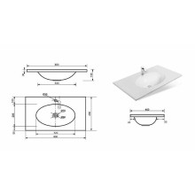 Тумба с раковиной Эстет Vegas 80 ФР-00003491 подвесная Белая