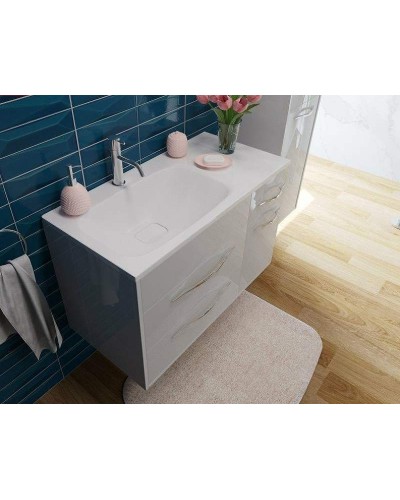 Тумба с раковиной Эстет Barcelona 90 L ФР-00003595 подвесная Белая