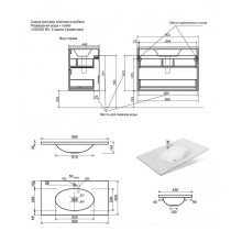 Тумба с раковиной Эстет Vegas 90 ФР-00003490 подвесная Белая