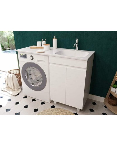 Тумба с раковиной Эстет Barcelona Luxe 120 R ФР-00007066 Белая