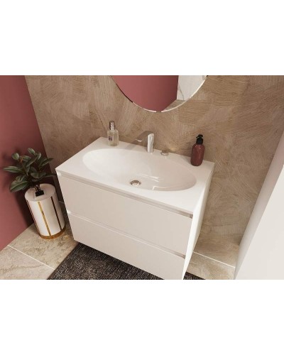 Тумба с раковиной Эстет Malta 80 ФР-00007058 подвесная Белая