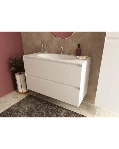 Тумба с раковиной Эстет Malta 100 ФР-00007060 подвесная Белая