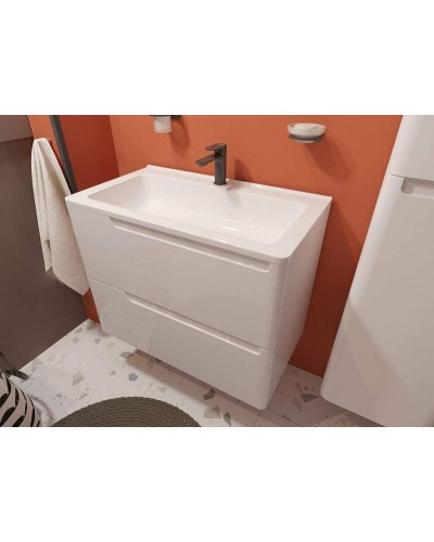 Тумба с раковиной Эстет Kare Luxe 80 ФР-00005715 подвесная Белая