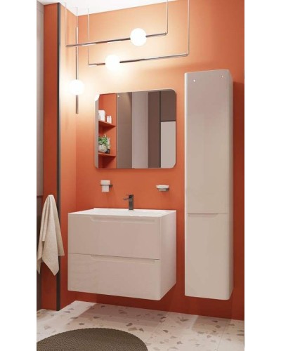 Тумба с раковиной Эстет Kare Luxe 80 ФР-00005715 подвесная Белая