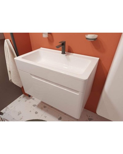 Тумба с раковиной Эстет Kare Luxe 80 ФР-00005718 подвесная Белая