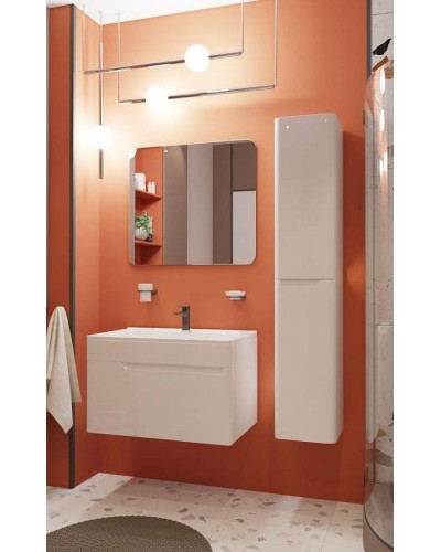 Тумба с раковиной Эстет Kare Luxe 80 ФР-00005718 подвесная Белая