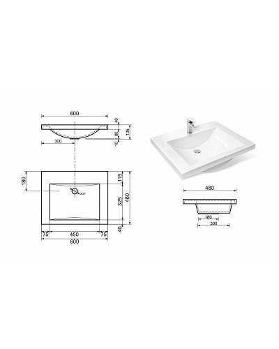 Тумба с раковиной Эстет Monaco 60 ФР-00002237 подвесная Белая