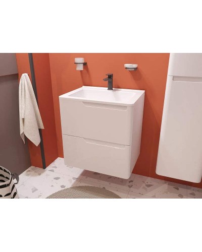 Тумба с раковиной Эстет Kare Luxe 60 ФР-00007074 подвесная Белая