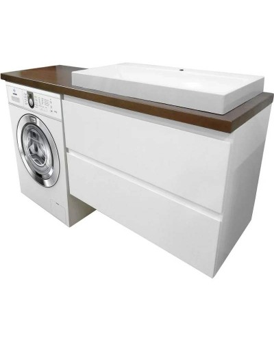 Тумба с раковиной Эстет Malibu Luxe 155 R ФР-00007114 подвесная Белая Темное дерево