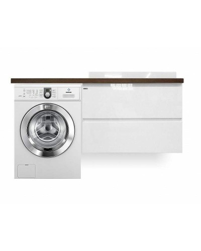 Тумба с раковиной Эстет Malibu Luxe 155 R ФР-00007114 подвесная Белая Темное дерево