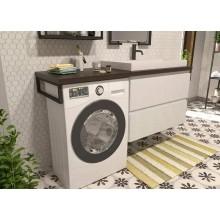 Тумба с раковиной Эстет Malibu Luxe 155 R ФР-00007114 подвесная Белая Темное дерево