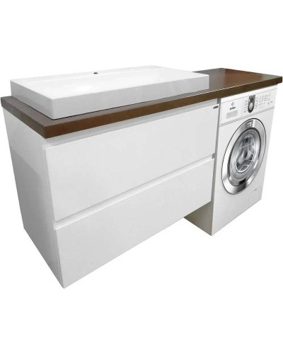 Тумба с раковиной Эстет Malibu Luxe 155 L ФР-00007116 подвесная Белая Темное дерево