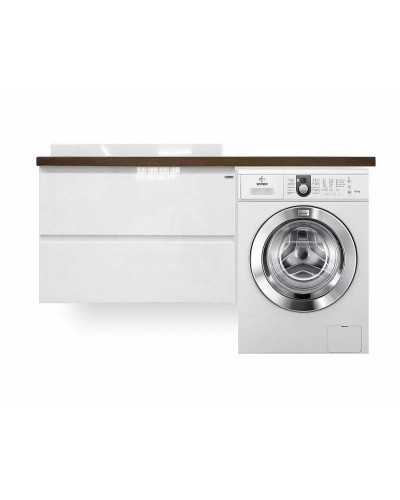 Тумба с раковиной Эстет Malibu Luxe 155 L ФР-00007116 подвесная Белая Темное дерево