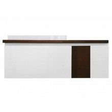 Тумба с раковиной Эстет Malibu 140 L ФР-00007126 подвесная Белая Темное дерево