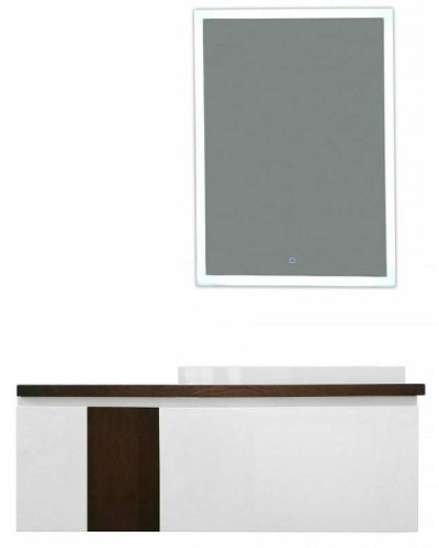 Тумба с раковиной Эстет Malibu 140 R ФР-00007127 подвесная Белая Темное дерево