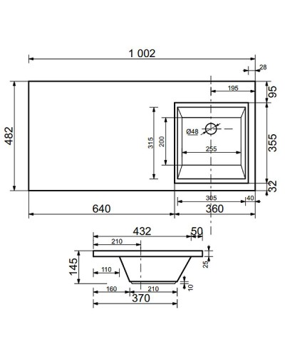 Тумба с раковиной Эстет Dallas Luxe 100 R ФР-00002318 Белая