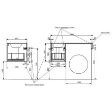 Тумба с раковиной Эстет Dallas Luxe 100 R ФР-00002322 подвесная Белая