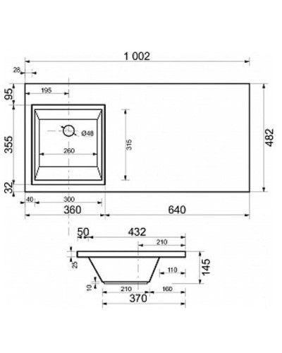 Тумба с раковиной Эстет Dallas Luxe 100 L ФР-00002319 подвесная Белая