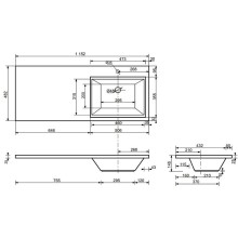 Тумба с раковиной Эстет Dallas Luxe 115 R ФР-00002301 Белая