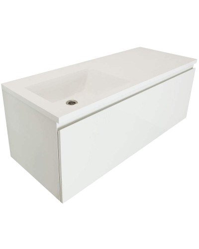 Тумба с раковиной Эстет Dallas Luxe 115 L ФР-00002302 подвесная Белая