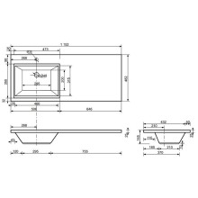 Тумба с раковиной Эстет Dallas Luxe 115 L ФР-00002302 подвесная Белая