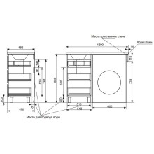 Тумба с раковиной Эстет Dallas Luxe 120 R ФР-00001923 Белая