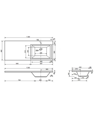 Тумба с раковиной Эстет Dallas Luxe 120 R ФР-00001923 Белая