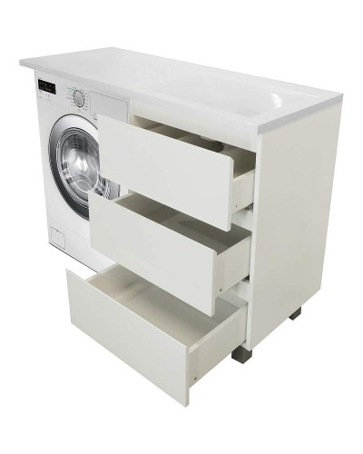 Тумба с раковиной Эстет Dallas Luxe 120 R ФР-00001923 Белая