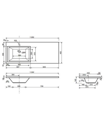 Тумба с раковиной Эстет Dallas Luxe 120 L ФР-00001928 подвесная Белая