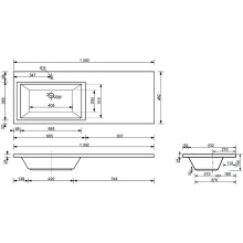 Тумба с раковиной Эстет Dallas Luxe 130 L ФР-00002270 Белая