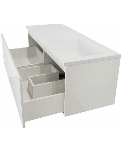 Тумба с раковиной Эстет Dallas Luxe 130 R ФР-00002275 подвесная Белая