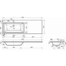 Тумба с раковиной Эстет Dallas Luxe 140 L ФР-00002922 Белая