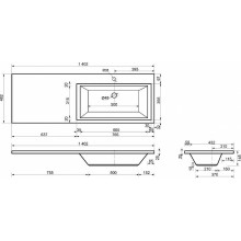 Тумба с раковиной Эстет Dallas Luxe 140 R ФР-00002912 Белая