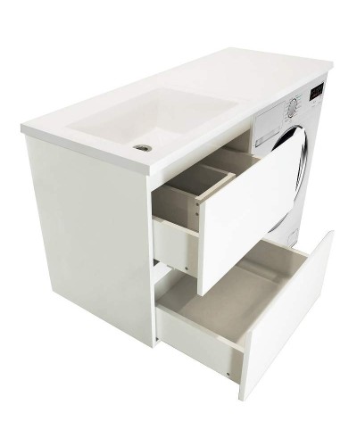 Тумба с раковиной Эстет Dallas Luxe 140 L ФР-00002923 подвесная Белая