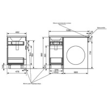 Тумба с раковиной Эстет Dallas Luxe 105 R ФР-00009664 Белая