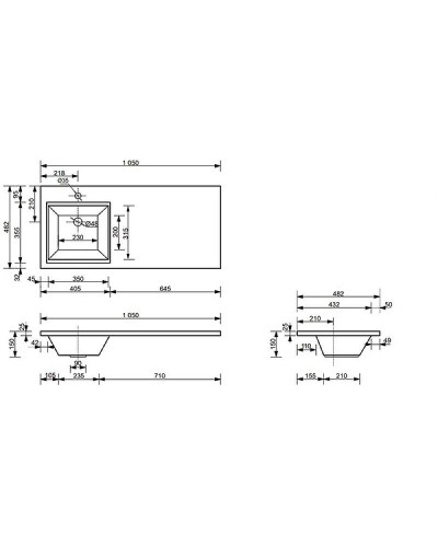 Тумба с раковиной Эстет Dallas Luxe 105 L ФР-00009668 Белая