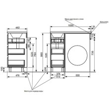 Тумба с раковиной Эстет Dallas Luxe 105 R ФР-00009669 Белая