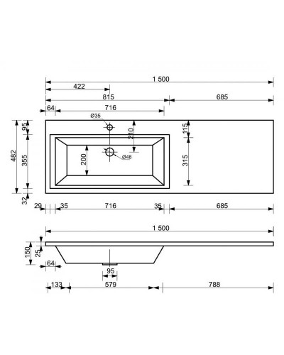 Тумба с раковиной Эстет Dallas Luxe 150 L ФР-00009685 подвесная Белая