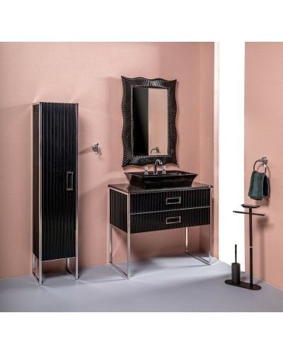 Тумба под раковину Boheme Armadi Art Monaco 100 867-100-BCR Черная Хром
