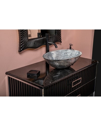 Тумба под раковину Boheme Armadi Art Monaco 100 867-100-BCR Черная Хром